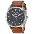 Fossil Forrester Chronograph Blue Dial Brown Leather Strap Watch for Men - S5607