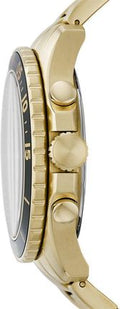 Fossil FB-03 Chronograph Black Dial Gold Steel Strap Watch for Men - FS5727