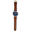 Fossil Forrester Chronograph Blue Dial Brown Leather Strap Watch for Men - S5607