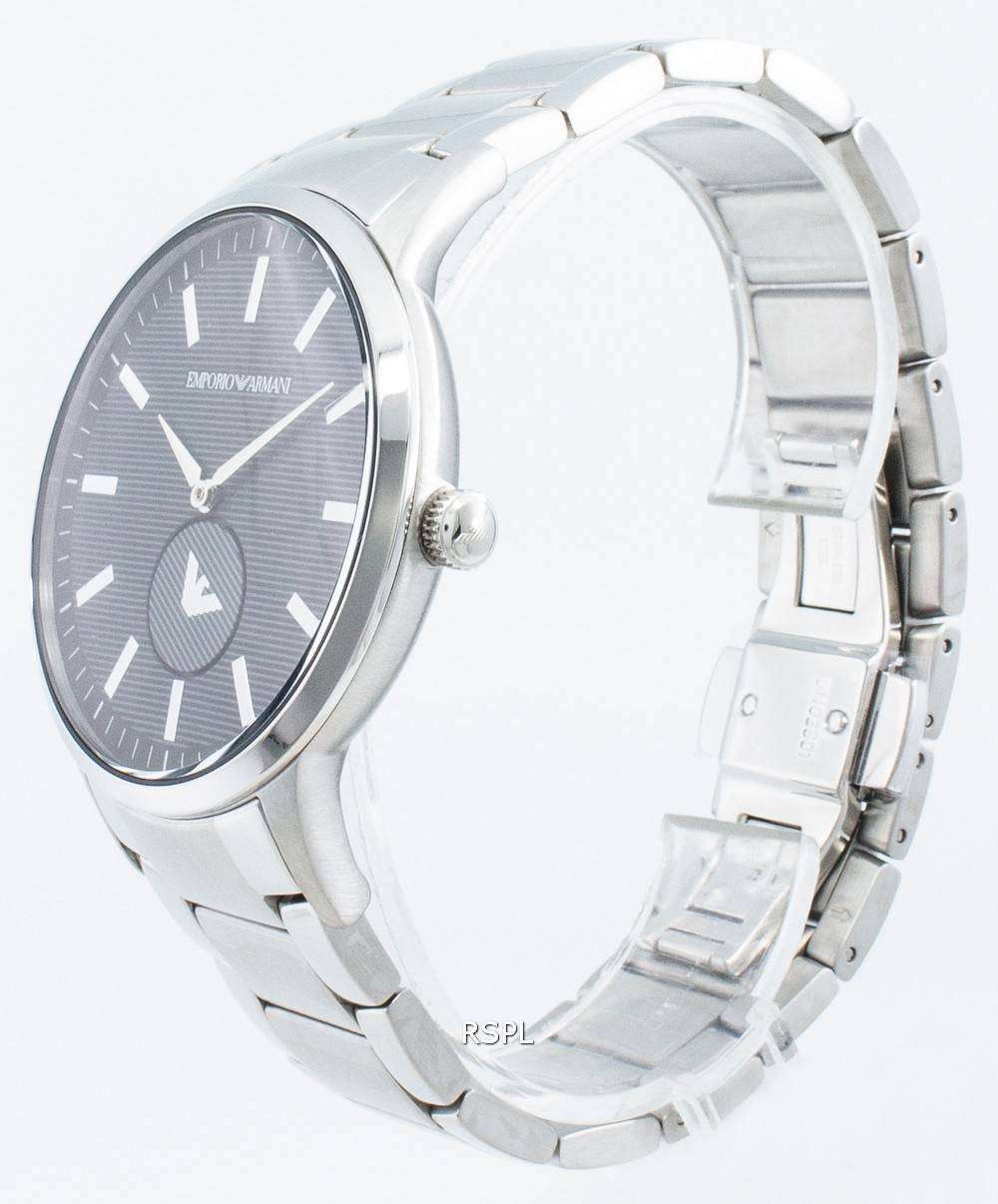 Emporio Armani Renato Quartz Black Dial Silver Steel Strap Watch For Men - AR11118