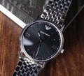 Emporio Armani Kappa Black Dial Silver Steel Strap Watch For Men - AR11152