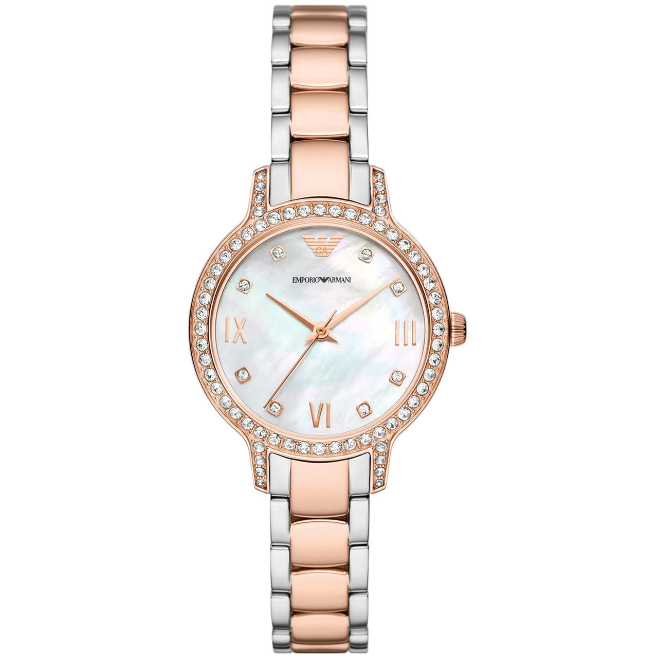 Emporio Armani Cleo Mother of Pearl Dial Two Tone Steel Strap Watch For Women - AR11499