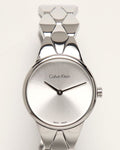 Calvin Klein Snake Silver Dial Silver Steel Strap Watch For Women - K6E23146
