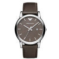 Emporio Armani Classic Quartz Brown Dial Brown Leather Strap Watch For Men - AR1729
