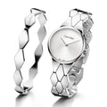 Calvin Klein Snake Silver Dial Silver Steel Strap Watch For Women - K6E23146