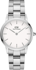 Daniel Wellington Iconic Link White Dial Silver Steel Strap Watch For Women - DW00100207