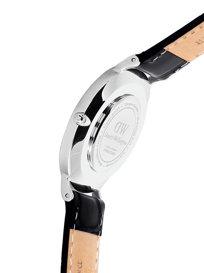 Daniel Wellington Classic Petite Reading White Dial Black Leather Strap Watch For Women - DW00100241