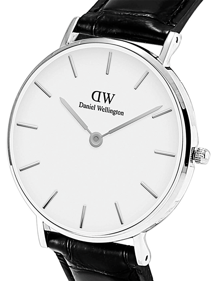 Daniel Wellington Classic Petite Reading White Dial Black Leather Strap Watch For Women - DW00100241