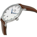 Daniel Wellington Dapper Bristol White Dial Brown Leather Strap Watch For Women - DW00100098