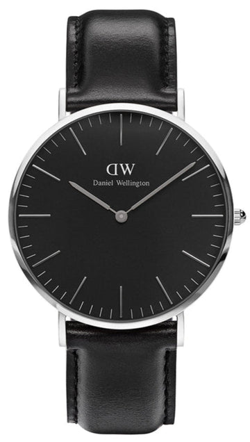Daniel Wellington Classic Sheffield Black Dial Black Leather Strap Watch For Men - DW00100133