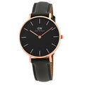 Daniel Wellington Classic Petite Reading Black Dial Black Leather Strap Watch For Women - DW00100167