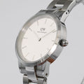 Daniel Wellington Iconic Link White Dial Silver Steel Strap Watch For Women - DW00100205