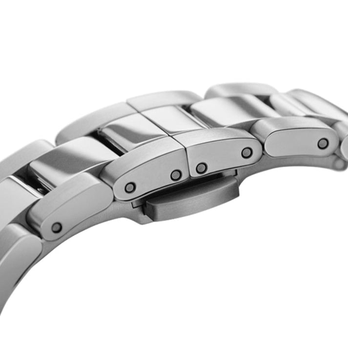 Daniel Wellington Iconic Link Black Dial Silver Steel Strap Watch For Women - DW00100206