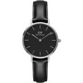 Daniel Wellington Classic Petite Reading Black Dial Black Leather Strap Watch For Women - DW00100235