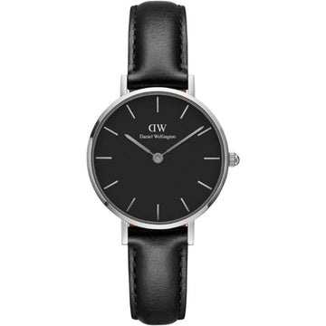 Daniel Wellington Classic Petite Reading Black Dial Black Leather Strap Watch For Women - DW00100235