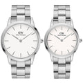 Daniel Wellington Iconic Link White Dial Silver Steel Strap Watch For Women - DW00100207