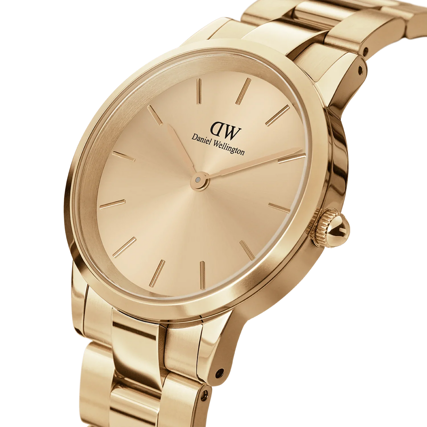 Daniel Wellington Iconic Link Unitone Gold Dial Gold Steel Strap Watch For Women - DW00100403