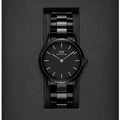 Daniel Wellington Iconic Link Ceramic Black Dial Black Steel Strap Watch For Women - DW00100414