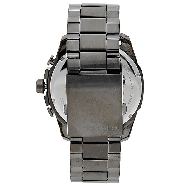 Diesel Mega Chief Chronograph Grey Dial Grey Steel Strap Watch For Men - DZ4421
