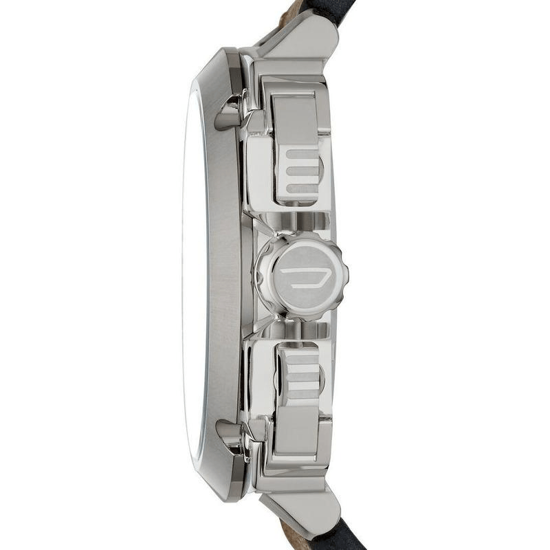 Diesel BAMF Chronograph Beige Dial Brown Leather Strap Watch For Men - DZ7343