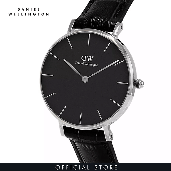 Daniel Wellington Classic Petite Reading Black Dial Black Leather Strap Watch For Women - DW00100235