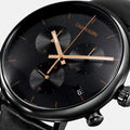 Calvin Klein High Noon Black Dial Black Leather Strap Watch for Men - K8M274CB