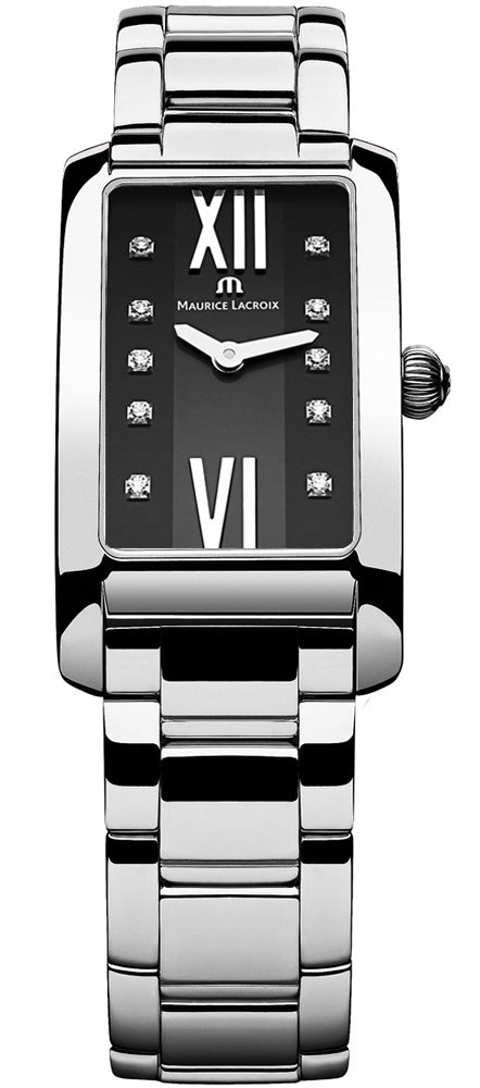 Maurice Lacroix Fiaba Black Dial Silver Steel Strap Watch for Women - FA2164-SS002-350