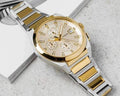 Fossil Everett Chronograph Gold Dial Two Tone Steel Strap Watch for Men - FS5796
