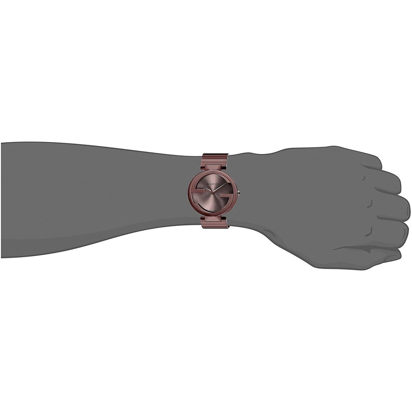 Gucci Interlocking G Quartz Brown Dial Brown Steel Strap Watch for Women - YA133317
