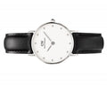 Daniel Wellington Classy Sheffield White Dial Black Leather Strap Watch For Women - DW00100068