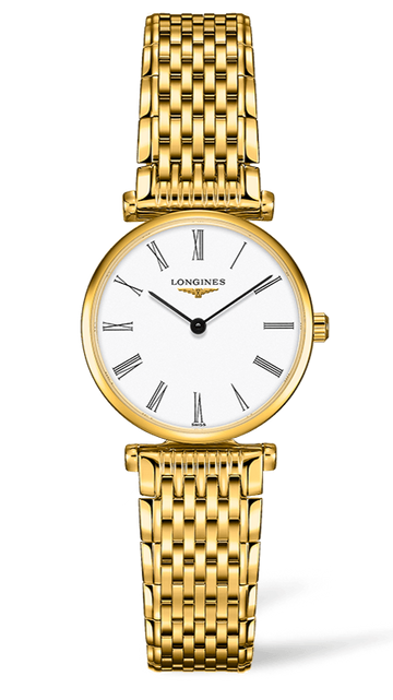 Longines La Grande Classique De Longines White Dial Gold Steel Strap Watch for Women - L4.209.2.11.8