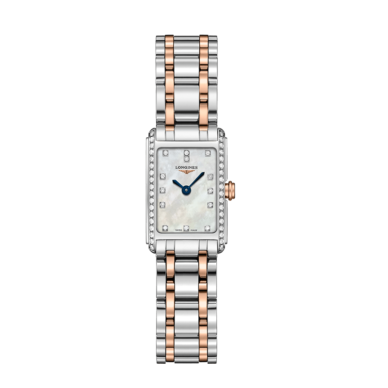 Longines Dolcevita Diamonds Mother of Pearl White Dial Two Tone Steel Strap Watch for Women - L5.258.5.89.7
