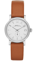 Marc Jacobs Baker White Dial Brown Leather Strap Watch for Women - MBM1270