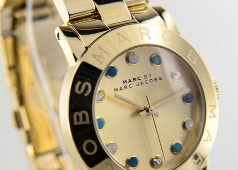 Marc Jacobs Amy Dexter Gold Dial Gold Steel Strap Watch for Women - MBM3215