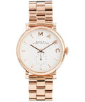 Marc Jacobs Baker White Dial Rose Gold Steel Strap Watch for Women - MBM3244
