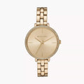 Michael Kors Charley Three-Hand Quartz Gold Dial Gold Steel Strap Watch for Women - MK4399