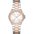 Michael Kors Lennox Three Hand Quartz Silver Dial Two Tone Steel Strap Watch For Women - MK6989