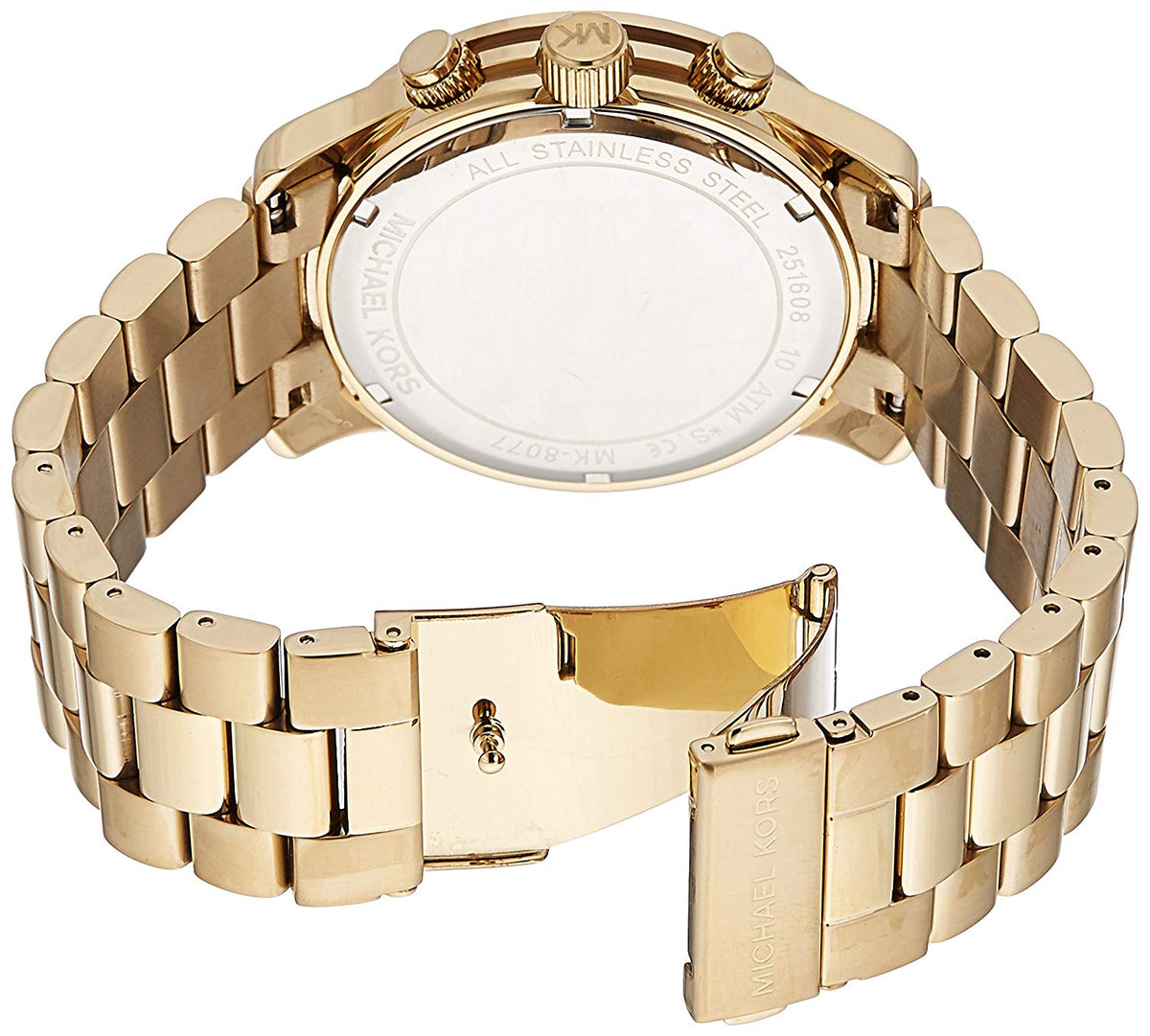 Michael Kors Runway Gold Dial Gold Steel Strap Watch for Men - MK8077