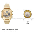 Fossil Retro Analog-Digital Gold Dial Gold Steel Strap Watch for Men - FS5889
