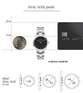 Daniel Wellington Iconic Link Black Dial Silver Steel Strap Watch for Women - DW00100204
