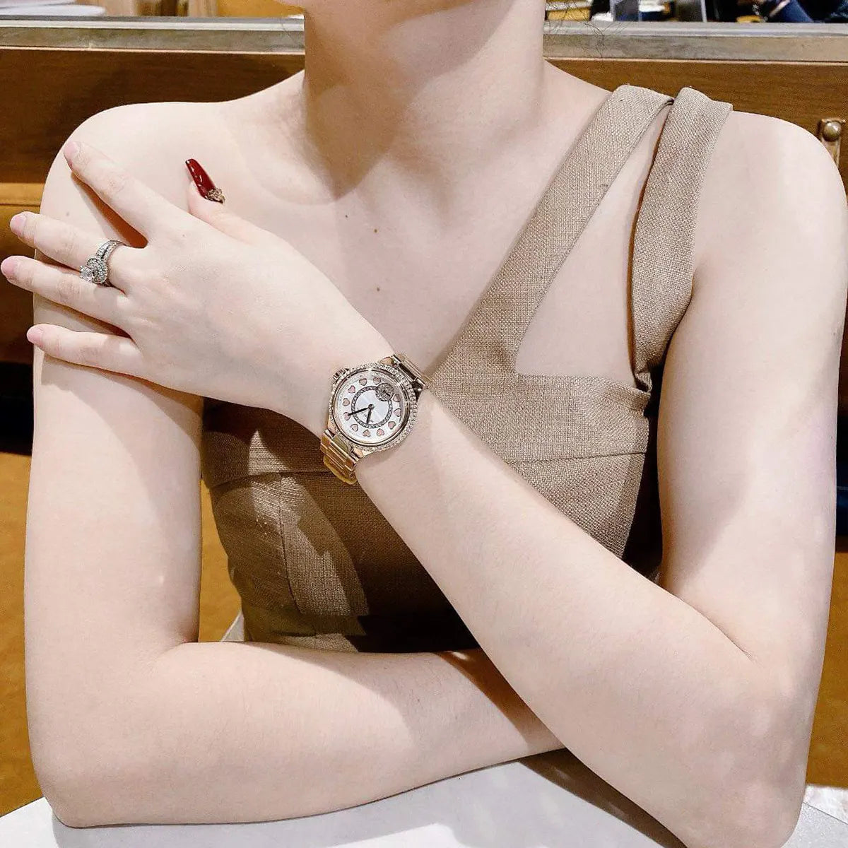 Michael Kors Camille Multifunction White Dial Rose Gold Steel Strap Watch For Women - MK4700