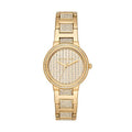 Michael Kors Gabbi Crystals Gold Dial Gold Steel Strap Watch For Women - MK3985