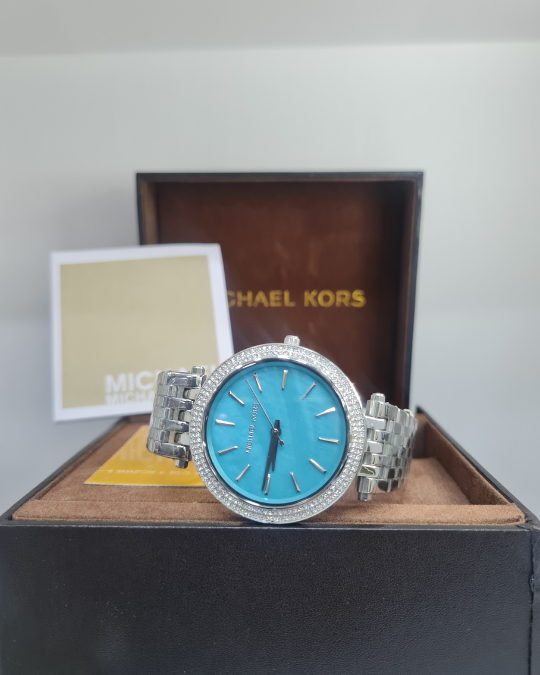 Michael Kors Darci Mother of Pearl Blue Dial Silver Steel Strap Watch for Women - MK3515