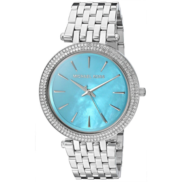 Michael Kors Darci Mother of Pearl Blue Dial Silver Steel Strap Watch for Women - MK3515