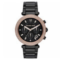 Michael Kors Parker Diamonds Black Dial Black Steel Strap Watch for Women - MK5885