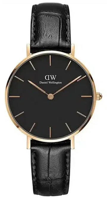 Daniel Wellington Classic Petite Reading Black Dial Black Leather Strap Watch For Women - DW00100167