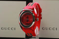 Gucci Sync XXL Quartz Red Dial Red Rubber Strap Unisex Watch - YA137103