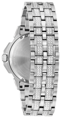 Bulova Crystal Collection Pave Silver Dial with Crystals Silver Steel Strap Watch for Men - 96C134