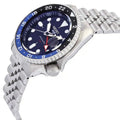 Seiko 5 Sports GMT SKX Automatic Blueberry Dial Silver Steel Strap Watch For Men - SSK003K1