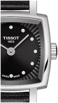Tissot Lovely Square Quartz Diamonds Black Dial Black Leather Strap Watch For Women - T058.109.16.056.00